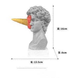 Nouveauté Statue en résine créative <span class=keywords><strong>David</strong></span> en forme de crème glacée Décoration artistique pour la maison Artisanat en résine - Product Image 6