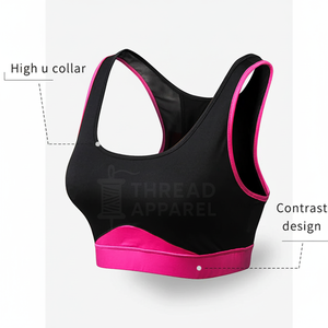 Vente en gros Soutien-gorge de yoga fitness respirant à soutien élevé pour femmes avec coussinets amovibles et design sans couture - Product Image 1