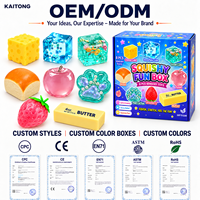 KAITONG Ensemble de 8 jouets sensoriels de formes variées avec motifs de pattes de chat et de nourriture pour cadeaux de fêtes, jouets à presser et à étirer