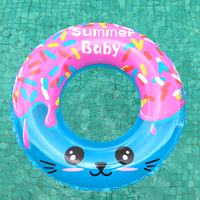 Bouée gonflable en PVC en forme de donut, très populaire, 100 cm, option logo personnalisé, pour fête de piscine d'enfants et utilisation à la plage, modèle PD134202