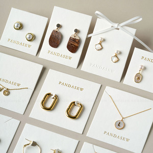 PandaSew Custom Logo Printing Cardboard Paper Hanging Earring Ring Cards Necklace <strong>Jewelry</strong> <strong>Packaging</strong> and Display Card - Product Image 2