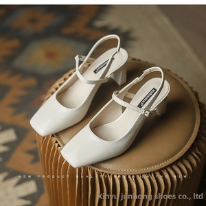 Sandali Mary Jane da <span class=keywords><strong>Donna</strong></span> con Tacco Spesso 2026 Nuovi Semplici di Alta Gamma Rosa <span class=keywords><strong>Nude</strong></span> con Punta Quadrata e Chiusura a Fibbia - Product Image 3