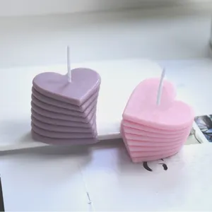 Molde de silicone para velas, sabonete artesanal feito de cera e gesso, ferramentas DIY, formato de coração para o Dia dos Namorados