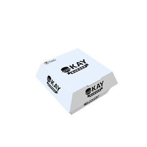 6x6 pulgadas para llevar almuerzo embalaje patatas fritas comida rápida tinta de soja caja de cartón blanca Concha hamburguesa caja de grado alimenticio personalizado - Product Image 3