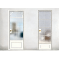 Puerta Abatible de Aluminio con Vidrio Templado Estilo Victoriano, Aislamiento Térmico, Malla de Seguridad, para Almacén, Bodega, Apartamento