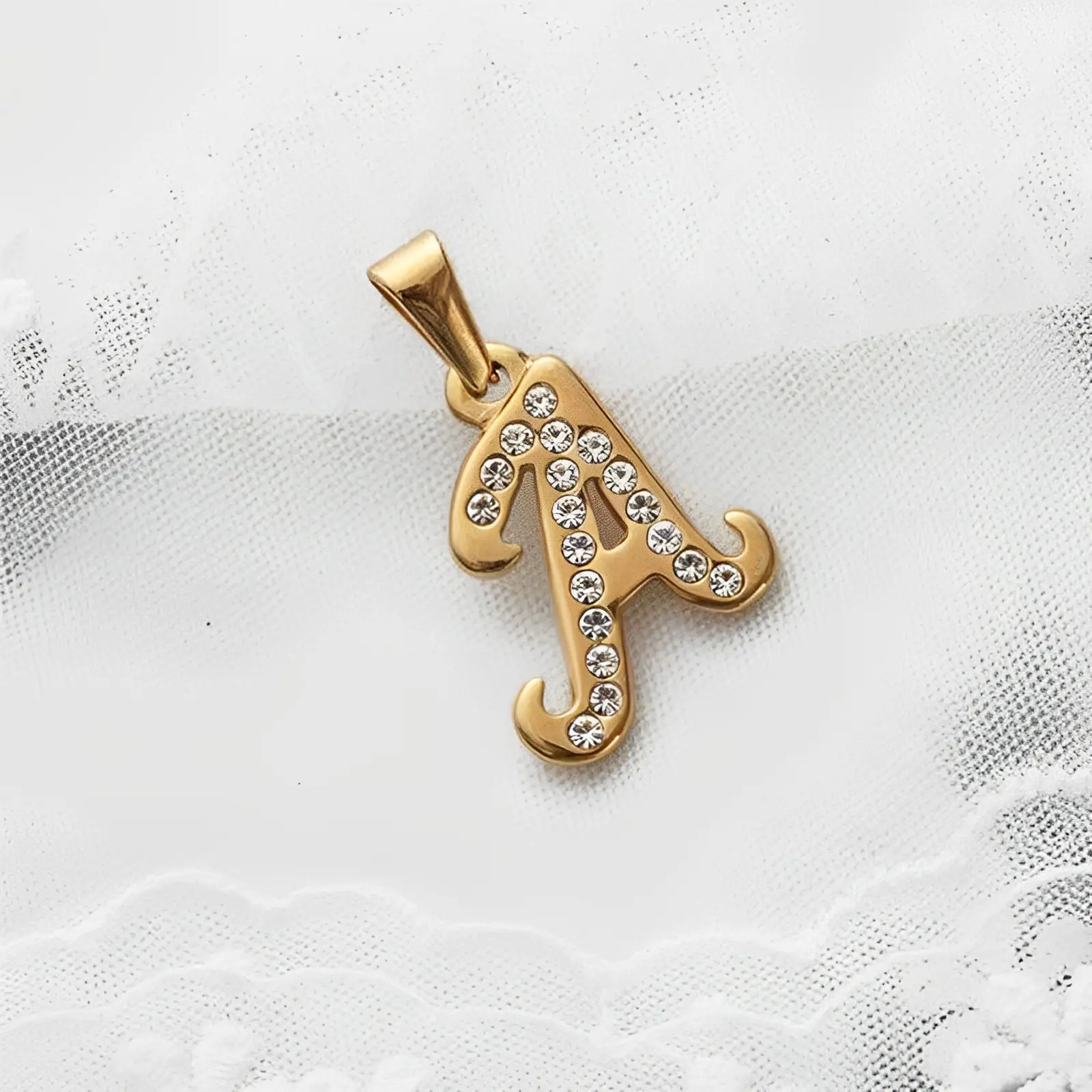 Pendentif en or mélangé avec des initiales en strass, pendentif en cristal, 26 lettres d'alphabet, breloques, pendentifs pour colliers et bracelets, en stock