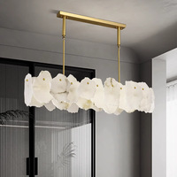 Lustre LED moderne et simple tout en cuivre pour salon, salle à manger, éclairage de villa et décoration de la maison