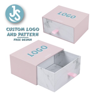 Luxury Pink Gift Box Custom Printed Cardboard Paper Packaging Cosmetics Drawer Boxes With Silk Ribbon
