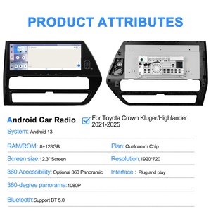 Navihua 12.3'' Android Car Radio Multimedia Carplay <b>Auto</b> StereoTouch Screen Player for Toyota Crown Kluger/Highlander 2021-2025 - Product Image 3
