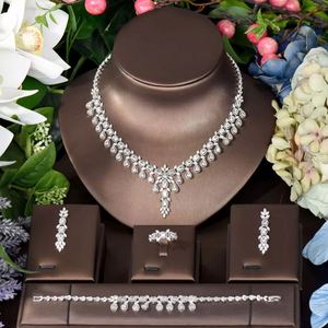 HIBRIDE 4 pièces mariée zircone ensembles de bijoux complets pour les femmes fête de luxe dubaï nigéria CZ cristal ensemble de Bijoux de mariage Bijoux N-834 - Product Image 2
