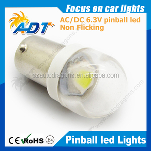 LED pour flipper AC 6.3V sans scintillement # 44 5050SMD + Lentille transparente non polarisée # 44 # 47 ampoules à baïonnette Ba9s - Product Image 2