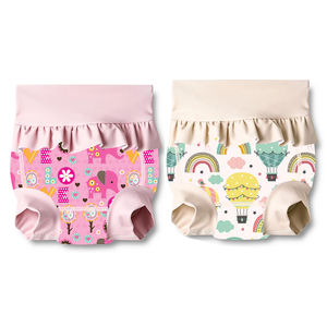 Couche de bain réutilisable pour enfants de haute qualité avec imprimé d'éléphant rose, couche de bain pour bébé, couche de bain pour nourrissons, bébés filles, pantalon de bain en néoprène - Product Image 4