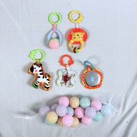 Tapis d'éveil pour bébé nouveau-né avec 5 jouets suspendus et 18 balles océaniques, support en mousse, base en coton, tapis de jeu pour bébé