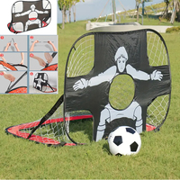 But de football portable rouge en gros pour enfants, équipement d'entraînement de football, buts d'entraînement de football pop-up pour jardin