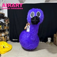 Costume de mascotte gonflable en peluche longue, animal de parade, autruche jaune, ballon
