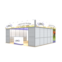 Stand d'exposition 20x20 en aluminium avec panneau perforé SEG en tissu pour salon professionnel