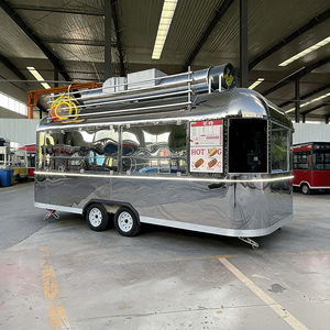 รถเข็นขายอาหารเคลื่อนที่แบบมีไฟนีออน ดีไซน์โดดเด่นด้วยแสงสว่างสำหรับขายเครื่องดื่มและอาหารทอด โครงสร้างเหล็กแข็งแรงพร้อมล้อลื่น - Product Image 2