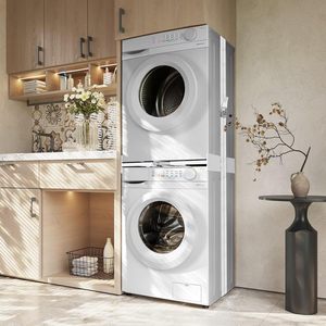 Kit de superposition robuste et durable pour lave-linge et sèche-linge avec hauteur réglable, en plastique, ajustement universel pour le rangement de la buanderie à domicile - Product Image 1