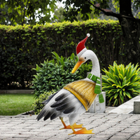 2026 noël jardin décor cour Art décor grandes Statues de canard en métal pour décorations intérieures extérieures extérieur Patio piscine pelouse