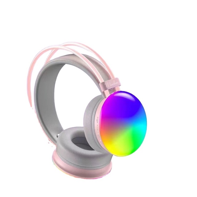 RGB Wireless Gaming Headset with Mic Bluetooth Over-Ear Headphones Dual Mode Gaming Headset Wired Wireless Design