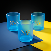 Stoples Lilin Kaca Biru Bening 220ml 315ml 420ml Wadah Bulat Dapat Digunakan Kembali dengan Tutup Kayu untuk Lilin Aromaterapi