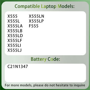 <span class=keywords><strong>C21N1347</strong></span>โรงงานแบตเตอรี่แล็ปท็อปสำหรับ Asus X555 X555L X555LA X555LB X555LD X555LF X555LI X555LJ X555LN F555 A555 K555ชุด R556 - Product Image 2
