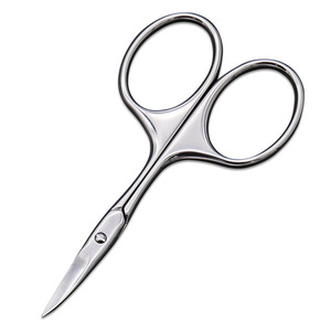 Yangjiang Stainless Steel Curved Eyebrow Scissors Blunt Tip All Steel Nose Hair Trimming Makeup Tool - Product Image 1