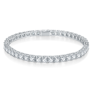 TK Gran Oferta Pulsera de Tenis de Moissanita de 4mm para Mujer, Chapada en Oro de 14K, DEF VVS, Estilo Clásico, Joyería Cristiana - Product Image 1
