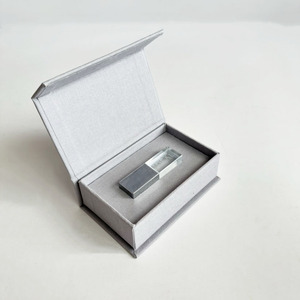 Impressão pacote creme cinza linho caixa fotógrafo presente 4*6 5x7 foto linho impressões segurando caixa para vidro USB flash drive - Product Image 4