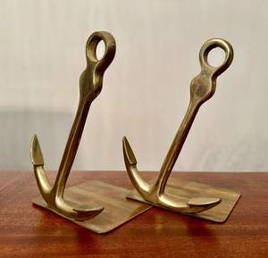 Ancla Náutica en Venta, Acabado Dorado, Metal Forjado, Estilo Antiguo, Ancla Hecha a Mano para Decoración - Product Image 1