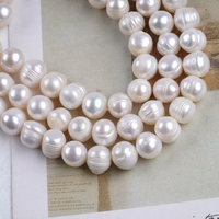 Perles naturelles en gros 8-9mm 7 pouces couleur blanche forme de pomme de terre brin de perle d'eau douce