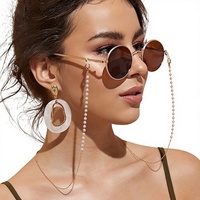 Collier de lunettes double usage en chaîne de bambou avec perles d'imitation, style doux, tendance INS Japon-Corée, mode urbaine de niche, luxe léger