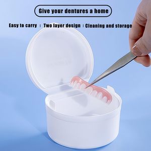 Boîte de trempage pour prothèses dentaires, étui portable anti-fuite, pour <span class=keywords><strong>le</strong></span> nettoyage des appareils de rétention - Product Image 2