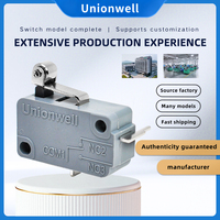 Fabricants de micro-interrupteurs Unionwell Petits appareils électroménagers Poignée à rouleau Micro interrupteur à pied courbé Micro interrupteur 16a