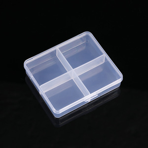 Petite boîte de <span class=keywords><strong>rangement</strong></span> de perles en <span class=keywords><strong>plastique</strong></span> transparent pour le stockage de petits objets, artisanat, bijoux, quincaillerie (4 grilles fixes) - Product Image 2