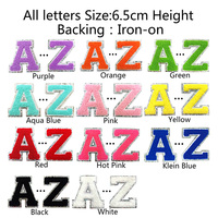 Patchs de lettres chenille personnalisés DIY, grand format, 6,5 cm, thermocollants, à bordure argentée, brillants et scintillants, pour vêtements, sacs et casquettes