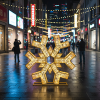 3D Riesige Warmweiße LED-Schneeflocken-Motivbeleuchtung Shenzhen Topdecoration Festival Weihnachten Neujahr Dekorationen für Außenbereich