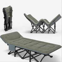 Camping Plage Tente Lit Surdimensionné En Métal Matelas Intérieur Lit Pliant Ménage Portable En Métal Lit De Sieste