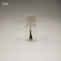 Bouteille en PET de 5ml avec couvercle de brosse, bouteille de retouche de 5ml, bouteille de vernis à ongles en plastique