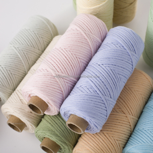 Cordones de macramé Cordón de algodón de 4mm Cuerda de giro simple <span class=keywords><strong>Makramee</strong></span> de 3mm - Product Image 2