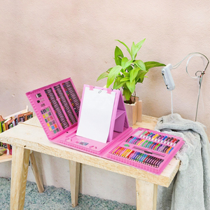Set de Arte de Pintura con Caballete Tríptico de Doble Cara de 208 Piezas para Niños, Incluye Bloc de Dibujo y Marcadores - para Proyectos de Bricolaje - Product Image 3