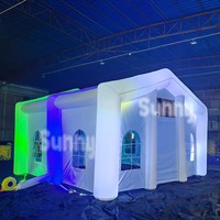 Tente gonflable imperméable, tente disco avec éclairage LED commercial, tente de fête de mariage gonflable pour l'extérieur