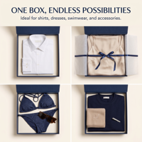 Boîte en carton pliable pour vêtements de luxe avec ruban de fermeture, impression personnalisée sur carton premium