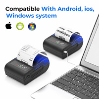 Mini imprimante thermique 58 mm sans encre portable pour smartphone, PC Windows, ordinateur portable, prend en charge trois types de prises US, UK, EU