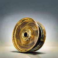 Velg Roda Lapis Emas Elektroplating Model Straight Lace Wire Spoke 72/100 Spoke Deep Dish Ukuran Kustom Pengganti Roda Sedan Klasik
