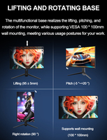 Wucaihong professionnel sans bordure 27 pouces base de levage esports moniteur de jeu 2K/4K/5K ordinateur 144HZ 165HZ moniteur Lcd