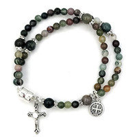 Bracelet élastique double cercle en acrylique imitation pierre violette avec breloques Vierge Marie pour festivals religieux - Vente en gros