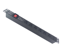 240V 15A Unité de distribution d'énergie NEMA 5-15R Type Prises USA 6 Port Rack Mount PDU avec interrupteur parasurtenseur