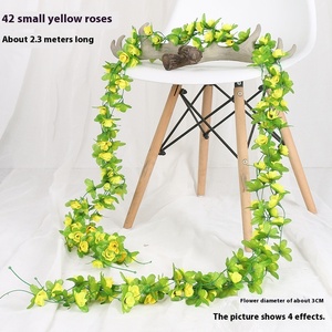 Hiasan Dinding Rotan Mawar Simulasi 42 Bunga Sakura Rotan Dekoratif Bunga Palsu Plafon Rotan Bunga Sutra Paskah - Product Image 4