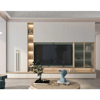 Meuble TV mural design moderne à prix d'usine, console de rangement en bois pour chambre à coucher